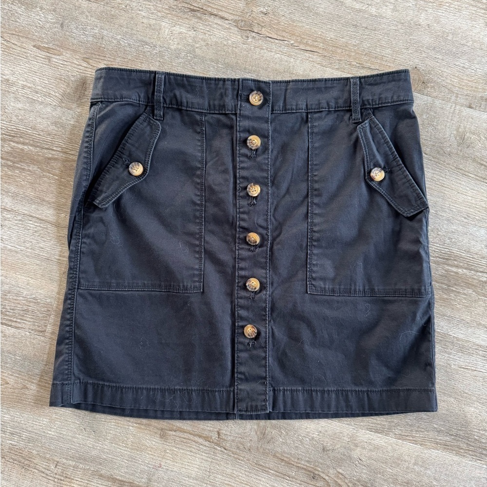 White House Black Market Black Denim Mini Skirt